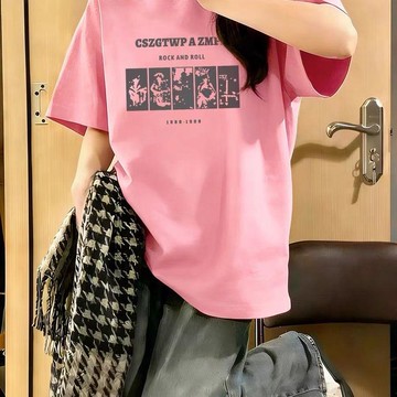 重磅短袖 短袖上衣 女生衣服 純棉短袖 夏季女裝 大尺碼上衣 日系短袖 圓領上衣 寬鬆短袖 100kg 韓版上衣