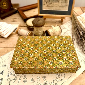 30575古典雅緻法國古董花布收納盒Elegant French antique box