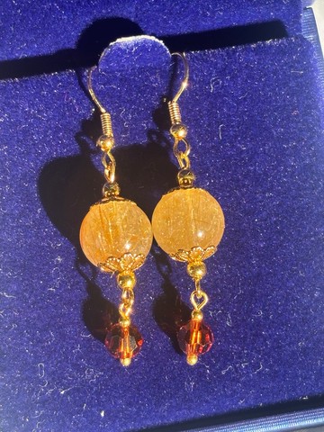 金髮晶耳環 水晶球 順髪 貓眼 天然水晶 冰透 擺設 水晶原礦 原石