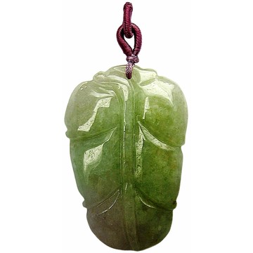 冰綠加黃翡超大葉子 天然A貨翡翠玉石吊墜子項鍊AA21