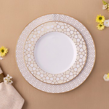 圓潤寓意圓滿，典藏一份細緻心意｜生日｜喬遷｜新婚【日本Noritake】白金盛宴雙圓盤禮盒組(沙拉盤+主餐盤)