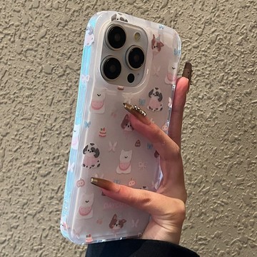滿屏貓咪狗狗蝴蝶蘋果15promax手機殻iPhone14新款13防摔12雙層11