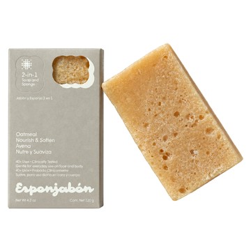 esponjabon 二合一海綿香皂 燕麥柔膚  120g  1個