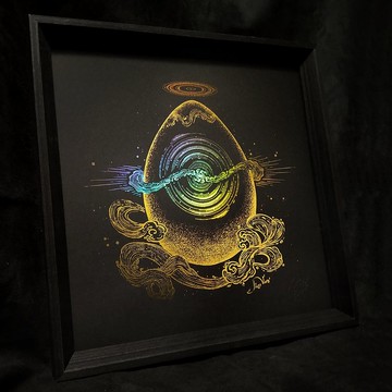 .原初之卵. 燙金版畫