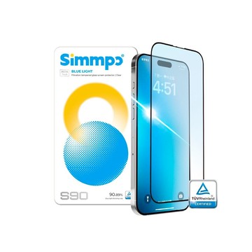 Simmpo｜S-90透明抗藍光護眼保護貼 (iPhone 14 Plus/13 Pro Max)