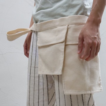步野  extra  pocket 圍裙式工具袋  米白原色