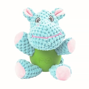 EETOYS 宜特 絨布動物  18 x 13.5 x 6cm  河馬 藍色 + 綠色  1個