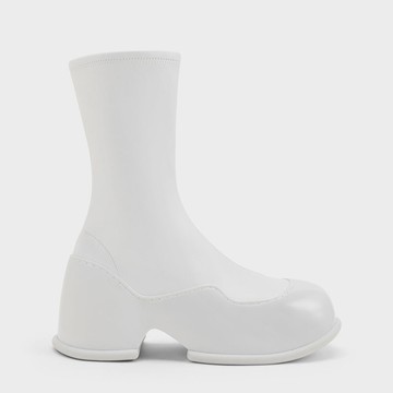 Pixie 漆皮拼接厚底靴