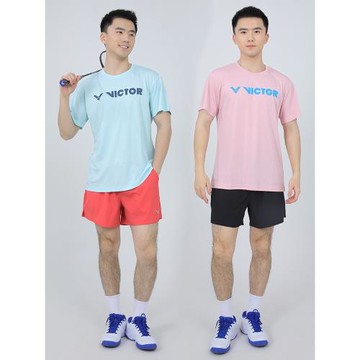 victor勝利羽毛球服男女款比賽訓練服威克多夏季短袖易干運動T恤