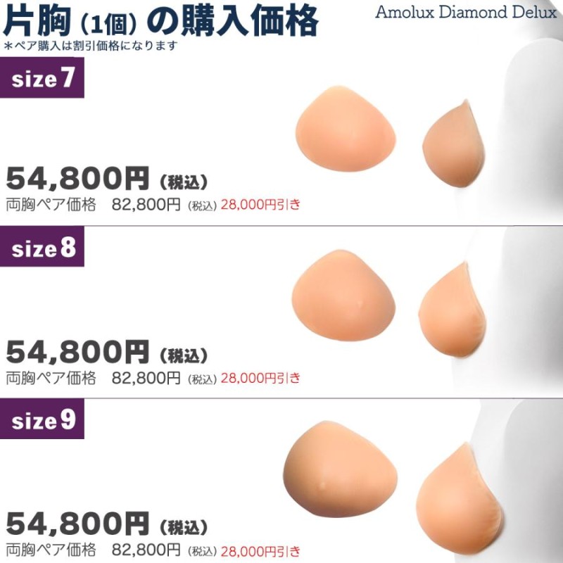 女装 アモエナ Amoena エピテーゼ ブレストフォーム 人工乳房 シリコンおっぱい 盛り胸 胸を盛る 盛る アモラックス・ダイアモンド・デラックス  | LINEブランドカタログ