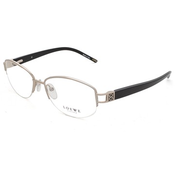 LOEWE 西班牙皇室品牌羅威細邊法瑯質圓面平光眼鏡(黑)VLW262-0579