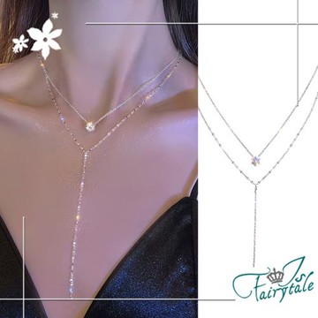 【伊飾童話】性感單鑽＊雙層Y型流蘇項鍊