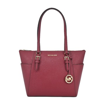[平輸版] 【MICHAEL KORS】 CHARLOTTE雙口袋防刮托特包(大/酒紅)真品平輸