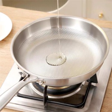 316不銹鋼食品級加厚平底鍋家用無涂層不粘鍋烙餅煎牛排煎鍋