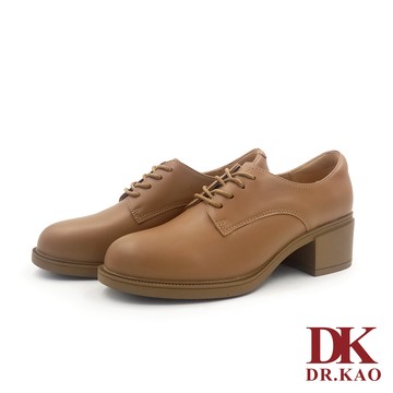 【DK氣墊鞋】英倫真皮綁帶低跟牛津鞋 71-5396-55 棕