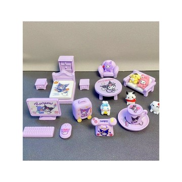 【台灣出貨】兒童家家酒玩具組 兒童娃娃屋 庫魯米玩具 扮家家酒 過家家玩具 迷你樹脂家具模型套裝 3-8歲玩具