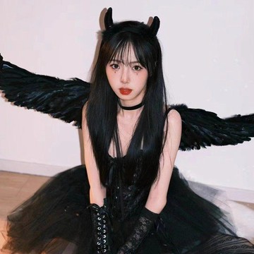 🔥新品促銷惡魔天使翅膀背飾成人萬聖節服裝展cos黑色羽毛道具拍攝漫展背飾