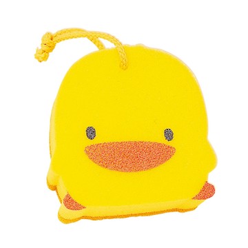 PiYOPiYO 黃色小鴨 小鴨造型雙層沐浴海棉  黃色  1個