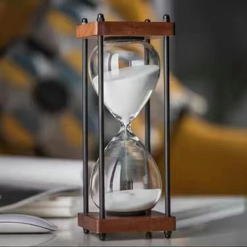 公司貨附發票 沙漏擺件 簡約現代幾何玻璃沙漏擺件創意防摔兒童半小時60分鐘計時器 最低價 快速出貨