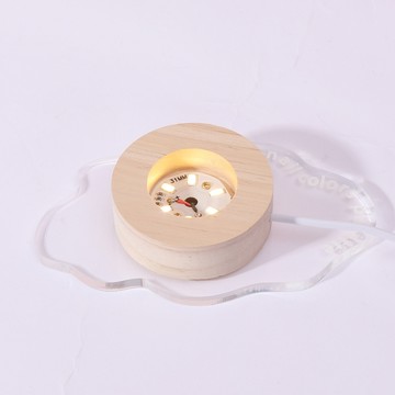 快速出貨🔥LED燈 充電實木燈座 小夜燈 禮品 工藝品 居家裝飾 USB 6公分/10公分 原木 水晶杯底座