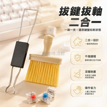 台灣出貨✨ 二合一拔鍵器 拔軸拔鍵帽 電腦鍵盤掃灰刷 鍵盤清潔組合工具 專用清潔刷 機械鍵盤維護組 桌面清潔神器