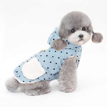 pettrip 圓點印花燈芯絨連帽棉衣 秋冬款寵物服飾