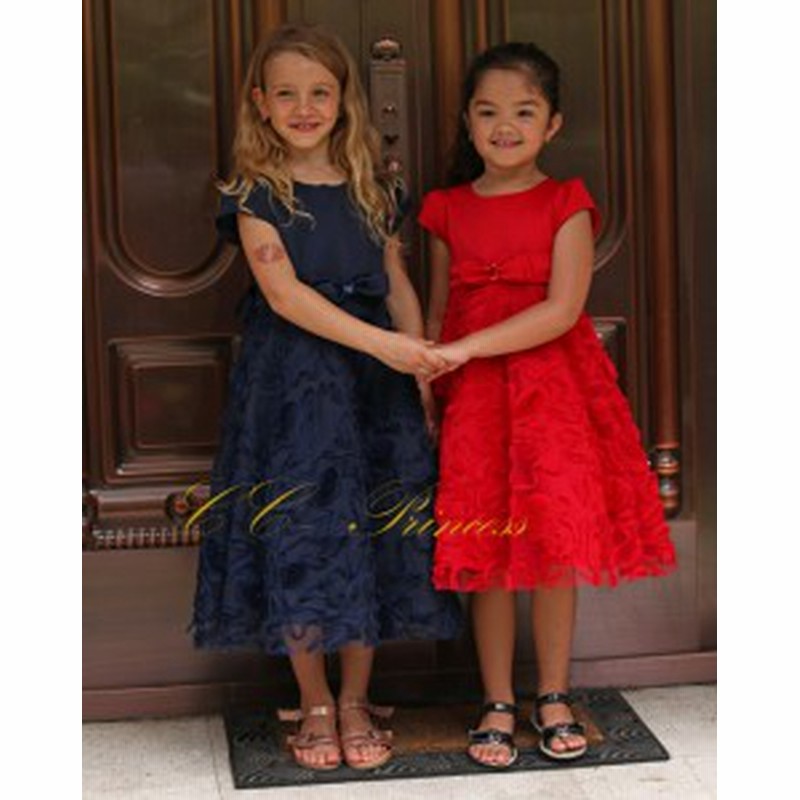 ワンピースドレス Gd 237 B 女の子 ドレス ワンピース 発表会 結婚式 赤 レッド 紺 ネイビー Cc Princess 通販 Lineポイント最大1 0 Get Lineショッピング