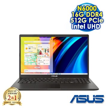 ASUS Vivobook 15 X1500KA-0441KN6000 搖滾黑 15.6吋文書筆電 (FHD/Celeron N6000/16G DDR4/512G P