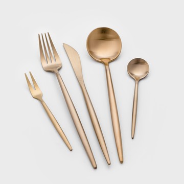 葡式 設計風潮 不銹鋼餐具組│古銅玫金