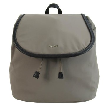 agnes b.皮標太空棉後背包(藍)