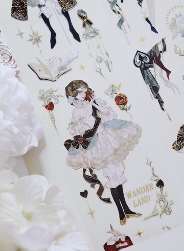 西斯廷下 古典女子集 PET 紙膠帶 立體燙金 10米卷