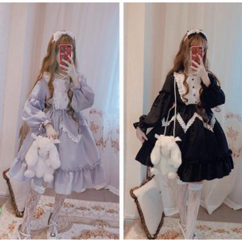 ゴスロリワンピース ドレス ロリィタ Op半袖 長袖膝丈 Lolita ロリータ コスプレ エプロン 日常洋服リボン可愛い かわいい 通販 Lineポイント最大1 0 Get Lineショッピング