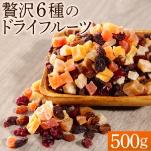 ドライフルーツ ミックス 500g 大容量 6種のドライフルーツミックス 500g 11257  (メール便) フルーツミックス 6種 着色料不使用 トッピ