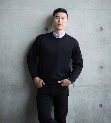 男士針織毛衣 防縮 小圓領毛衣 純羊毛衣 三燕牌羊毛上衣 美麗諾羊毛 100%純羊毛 7977-10 圓領 黑色