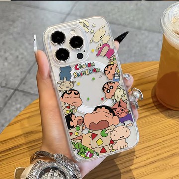 免運+隔日🚚 Magsafe磁吸手機殼 萌蠢小新 蘋果17promax 16 15plus 14 13 12 11防摔