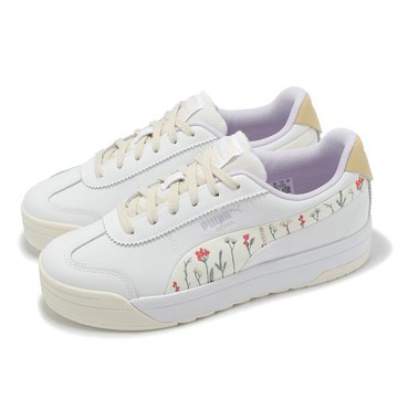 Puma 休閒鞋 Roma Feminine Secret G Wns 女鞋 白 米白 花卉 刺繡 微厚底 40167501