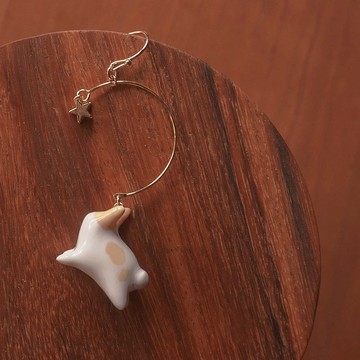 teatime  單只佩戴 奶茶色小兔 奔跑兔與星星 限定 耳環耳夾