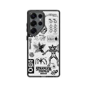 Galaxy S25 Ultra Clear 酷墨灰 - Stranger Things - 顛倒世界怪物圖鑑 黑白款