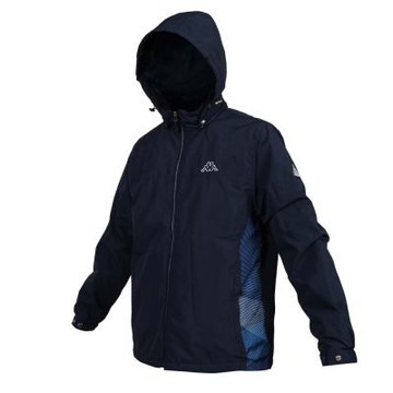 KAPPA 男女平織刷毛外套-防潑水 運動 慢跑 上衣 342919W-B29 丈青藍白