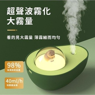 【現貨秒殺】迷妳牛油果USB加濕器噴霧霧化器辦公室桌面宿舍臥室靜音小夜燈補水儀