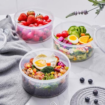 安立格普業1000ML大號圓形保鮮盒微波爐飯盒學生便當盒食品密封盒