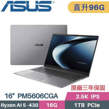ASUS ExpertBook PM5606CGA-0021A430 商用 (AI 5 430/32G+64G/1TB SSD/Win11 PRO/16)特仕