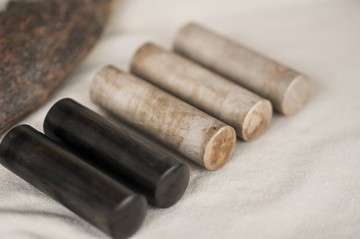 【好石多磨】黑木化石樹化玉_玉石印章_個人章開運章_圓章