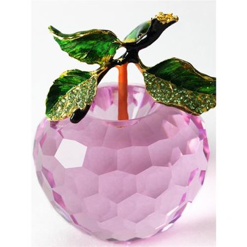 水晶蘋果創意擺件家居飾品平安夜圣誕節禮物柜臺裝飾生日禮品刻字