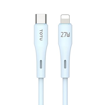 TOTU 拓途 膚感系列 液態矽膠 Type-C-Lightning PD充電線傳輸線快充線  1條  100cm  藍色