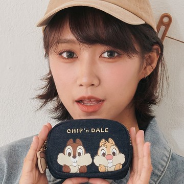 【DISNEY】奇奇蒂蒂-萌趣奇奇蒂蒂雙層零錢包-丹寧藍 PTD24-G2-22DE