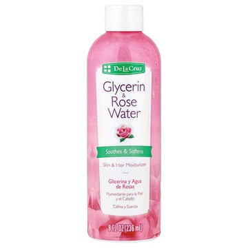 De La Cruz, 甘油玫瑰保濕霜，可用於肌膚和頭髮，8 液量盎司（236 毫升）