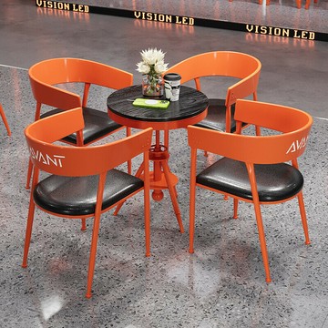 工業風 奶茶店桌椅組合 創意鐵藝健身房咖啡廳餐廳戶外休閒桌椅