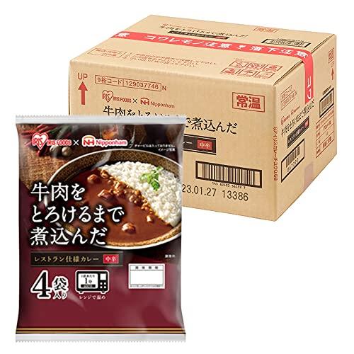 アイリスオーヤマ×日本ハム レトルトカレー 中辛 40食セット 牛肉 レストラン仕様カレー 4食 ×10個