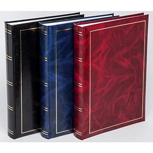 (Blue, Holds 300 6x4 Photos) Leather Look Memo Slip In Photo Album (Blue,